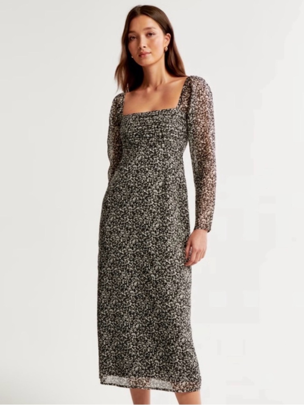 Abercrombie & Fitch Emerson Floral Chiffon Midi Dress Large